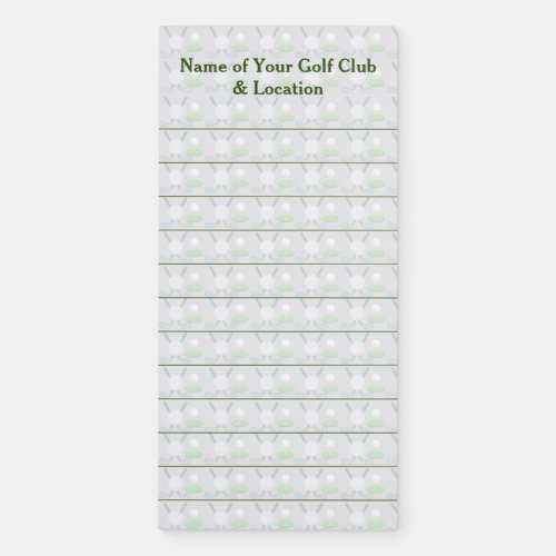 Customized Golf Club Magnetic Notepad