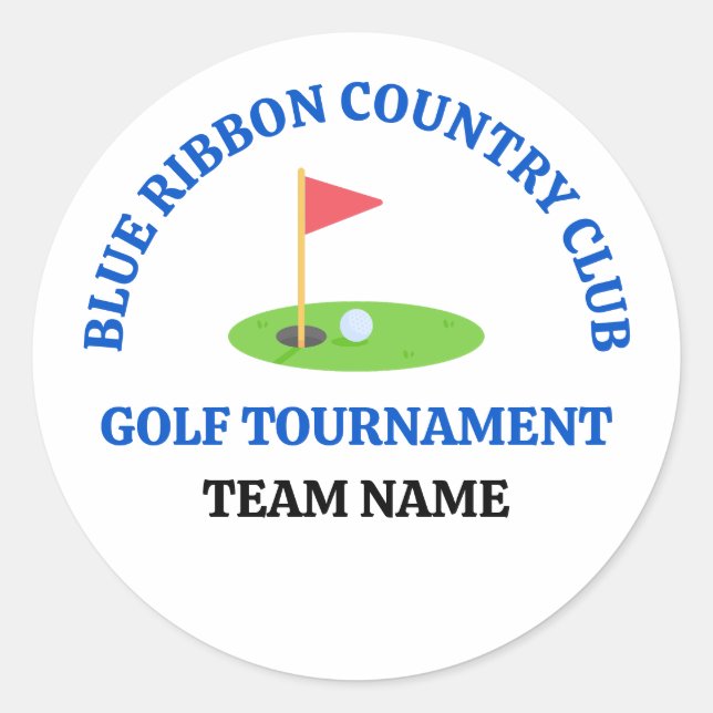 Customized Golf Course or Country Club Classic Round Sticker (Front)