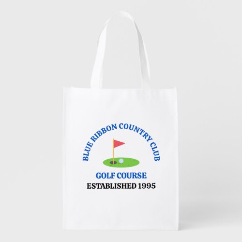 Customized Golf Course or Country Club Grocery Bag