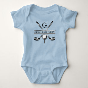 Customized Golf Monogram Design Baby Bodysuit