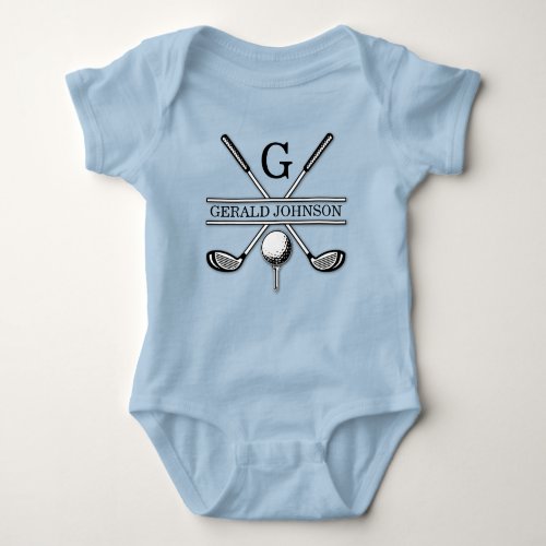 Customized Golf Monogram Design Baby Bodysuit