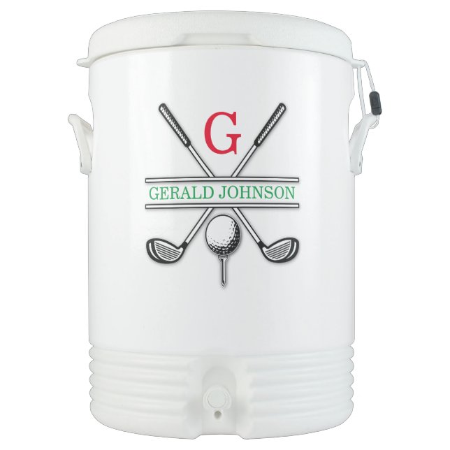 Customized Golf Monogram Design Beverage Cooler (Front)