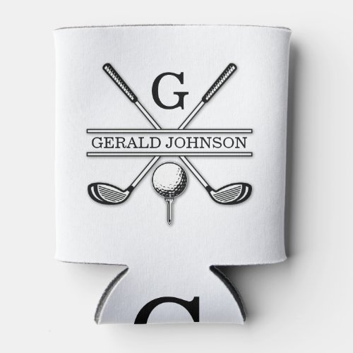 Customized Golf Monogram Design Can Cooler