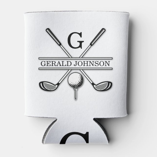 Customized Golf Monogram Design Can Cooler (Front)