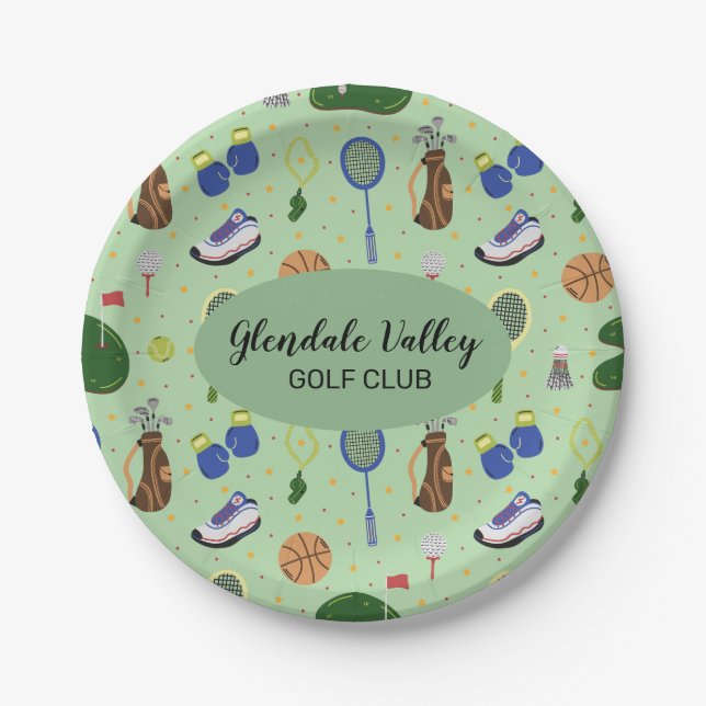 Customized Golf Theme Paper Plate (Front)