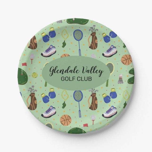 Customized Golf Theme Paper Plate (Front)