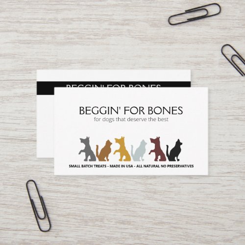 Customized Gourmet Dog Treats Bakery Business Card