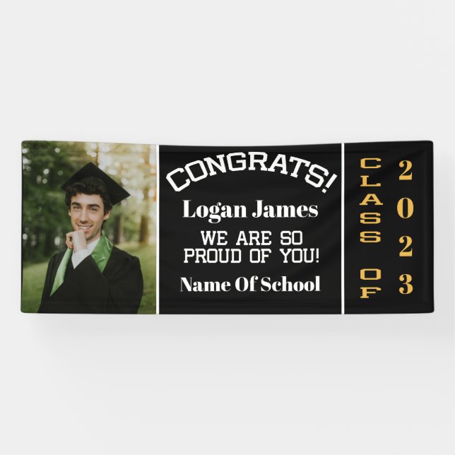 customized graduation 2023 with name and Photo Banner (Horizontal)