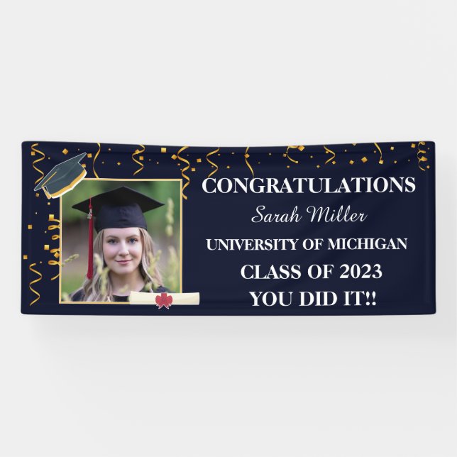 customized graduation 2025 with name and Photo Banner (Horizontal)