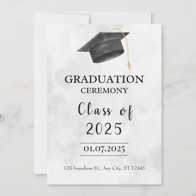 Customized Graduation Modern Trendy Invitation (Front)