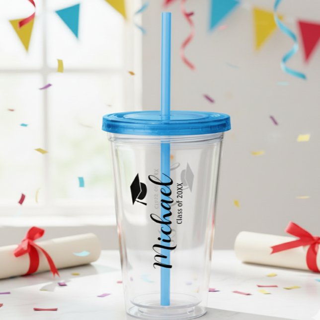 Customized graduation mug with lid acrylic tumbler (Creator Uploaded)