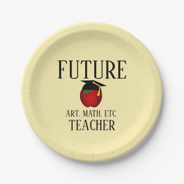 Customized Graduation Party  Future Teacher Paper Plates (Front)