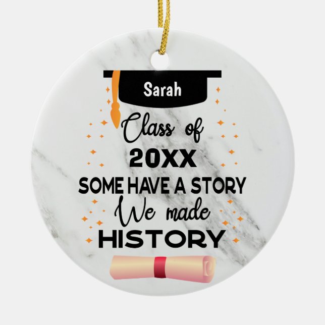 customized graduation Senior 2024 with name Ceramic Ornament (Front)