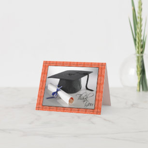 Customized Graduation Thank You Card (coral)