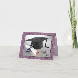 Customized Graduation Thank You Card (purple)