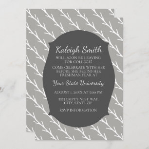 Customized Gray White College Trunk Party Invite