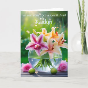 Customized Great Aunt Bouquet Birthday Poem Card
