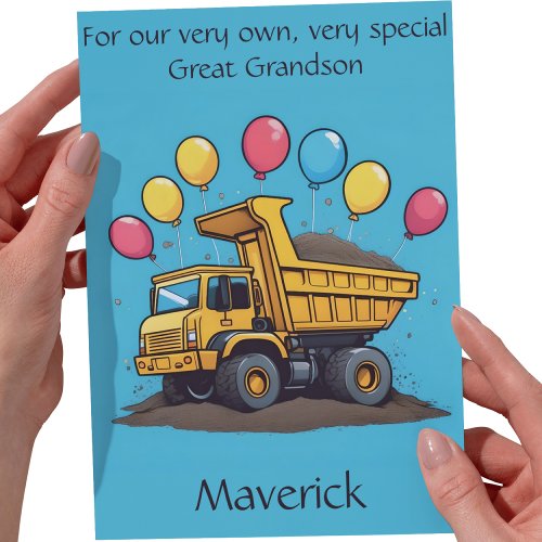 Customized Great Grandson Birthday Poem Card