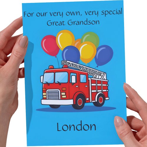 Customized Great Grandson Birthday Poem Card