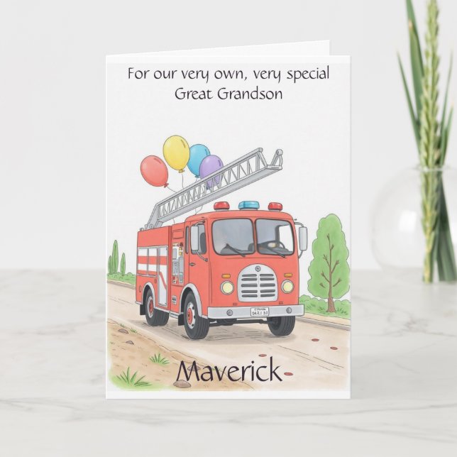 Customized Great Grandson Child Birthday Poem Card (Front)