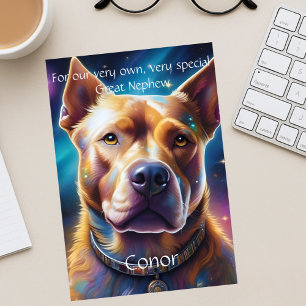 Customized Great Nephew with Dog Birthday Poem Announcement