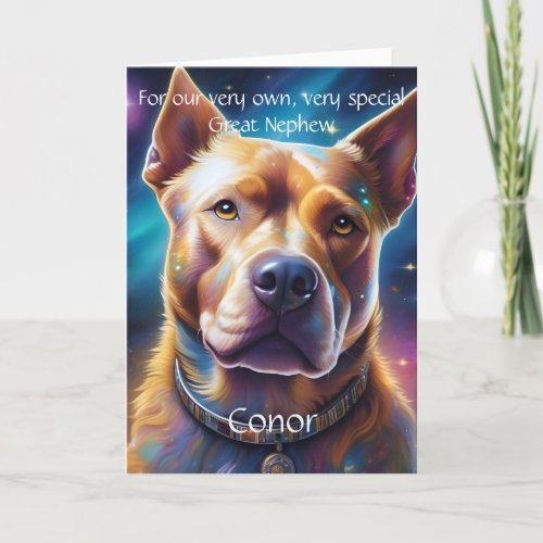 Customized Great Nephew with Dog Birthday Poem Announcement