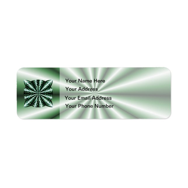 Customized Green Metallic Celtic Knot Label (Front)