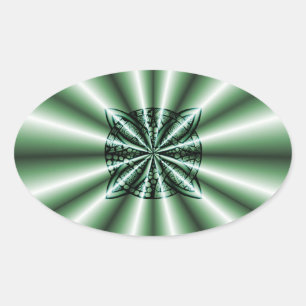 Customized Green Metallic Celtic Knot Oval Sticker