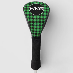 Customized Green Plaid Golf Club Head Cover