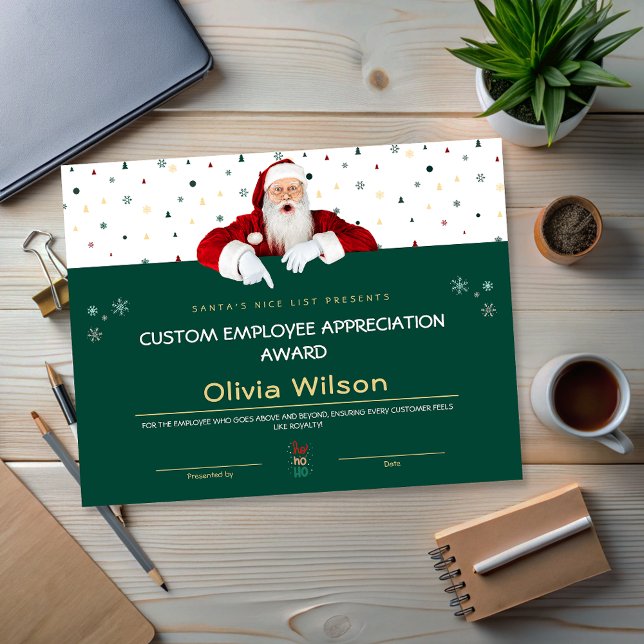 Customized Green Santa Christmas Awards Employee (Customized Green Santa Christmas Awards Employee)