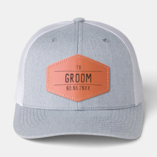 Customized Groomsman Groom Wedding Bachelor Party Leather Patch Hat