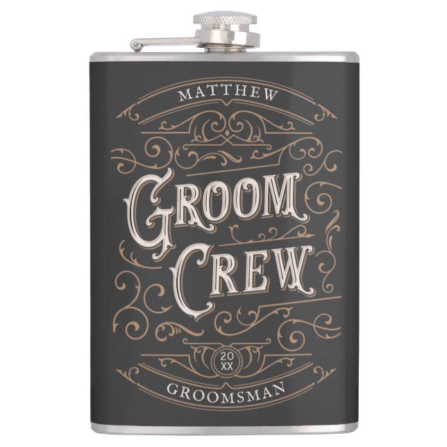 Customized Groomsmen Gift Flask (Front)