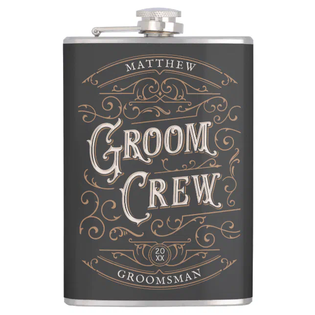 Customized Groomsmen Gift Flask (Front)