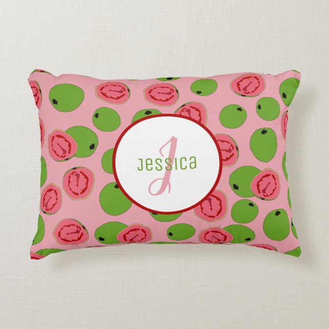 Customized Guava Fruit Pattern  Accent Pillow (Front)