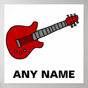 Customized Guitar Shirt for Boys or Girls Poster