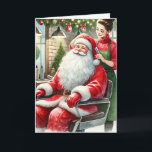 Customized Hair Dresser with Santa Claus Christmas Holiday Card<br><div class="desc">Customize this greeting card for your favorite hair stylist! Or send them to your favorite client.</div>