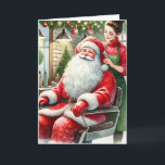 Customized Hair Dresser with Santa Claus Christmas Holiday Card<br><div class="desc">Customize this greeting card for your favorite hair stylist! Or send them to your favorite client.</div>