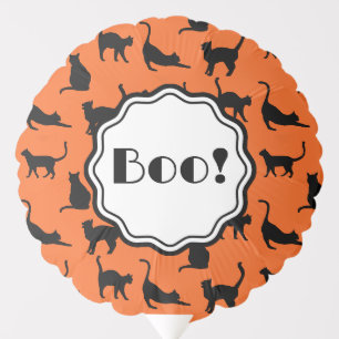 Customized Halloween Party Orange Black Cats Balloon