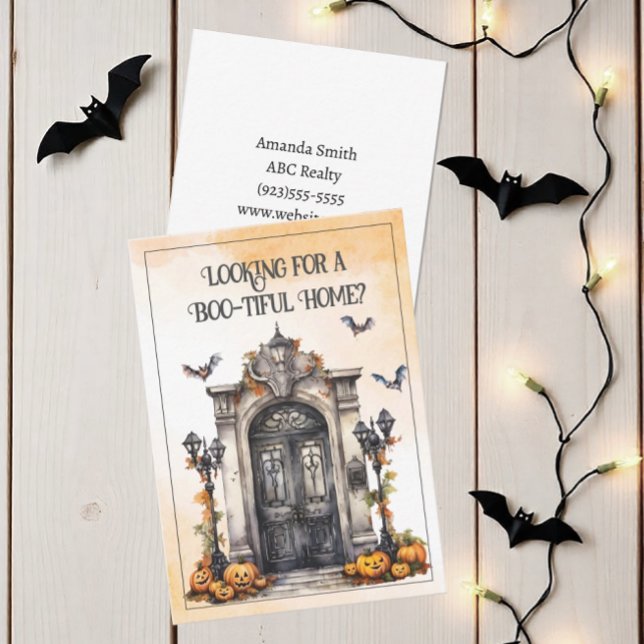 Customized Halloween Pop By Note Card (Halloween Boo Tiful Home Pop By Card)