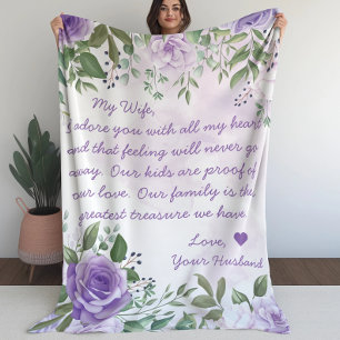 Customized Handwritten Letter Love Message Wife Sherpa Blanket