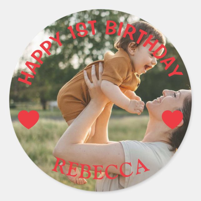Customized happy birthday gifts classic round sticker (Front)