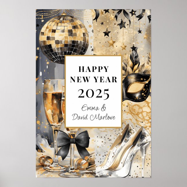 Customized Happy  New Year 2025 Poster (Front)