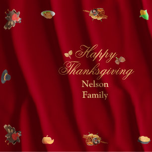 Customized Happy Thanksgiving Autumn Fall Tablecloth