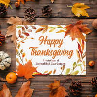 Customized Happy Thanksgiving Autumn Leaf Business