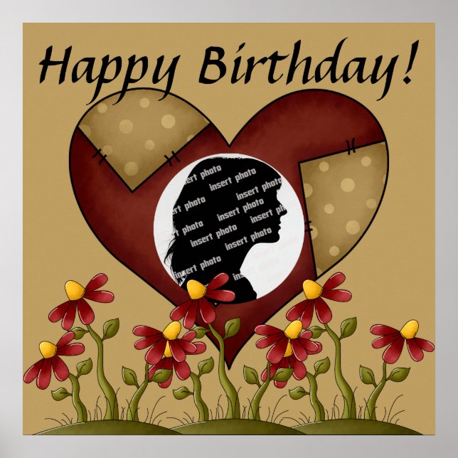 Customized Heart Birthday Poster (Front)