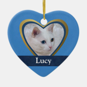 Customized Heart-Shape Pet Photo Frame Ceramic Ornament