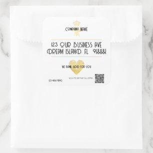 Customized HEART Thank GOD For YOU Business Return Square Sticker