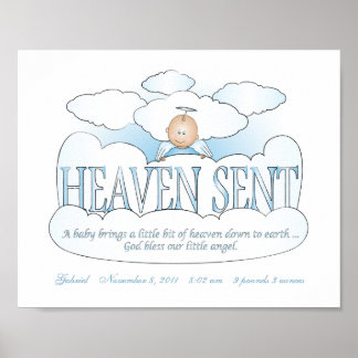 Customized Heaven Sent Angel Boys Room Wall Art