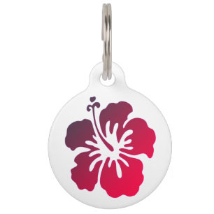 Customized Hibiscus Flower Pet Tag