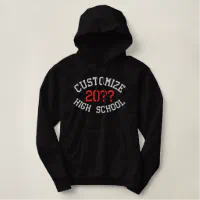 Customized High School Name Year Embroidered Hoodie Zazzle